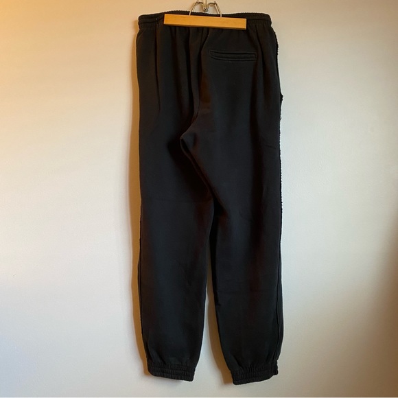 Aerie. Black joggers. Size large. Relaxed fit. Distressed fabric. Cuffed ankles. - Picture 4 of 7